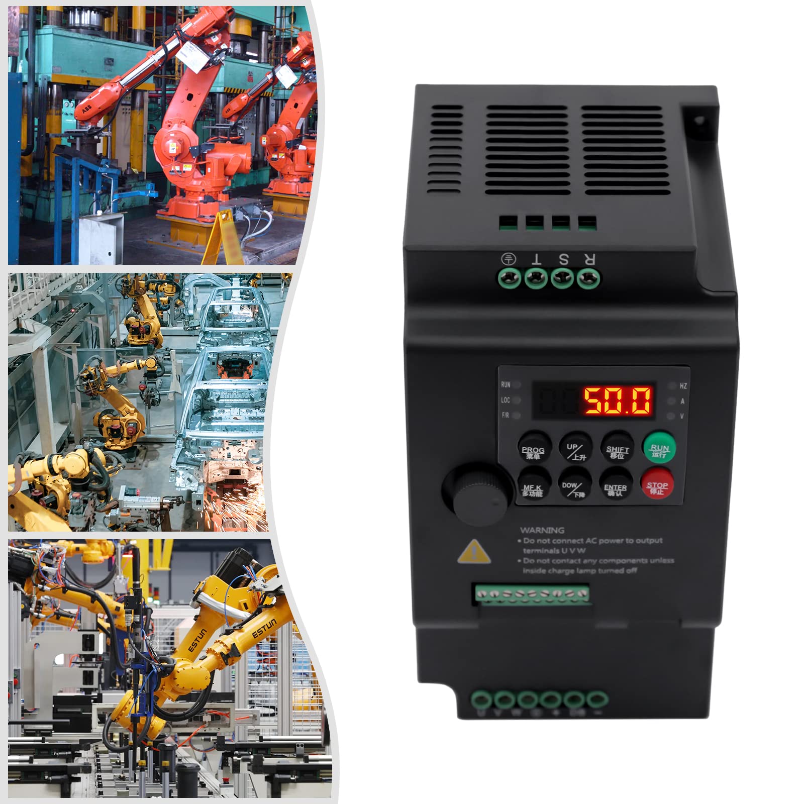 Convertidor de frecuencia, Variador de frecuencia, VFD con frecuencia variable, convertidor de frecuencia universal para motor de 3 fases (380 V, 7,5 HP, 5,5 KW)