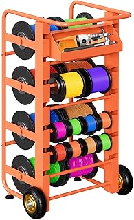 Wire Spool Rack, Cable Dispenser Cart with Wheels, 11 Rods Multi Wire Rack with Storage Tray, Heavy Duty Multi-Spool Wire Cable Holder for Electrical Industrial & Retail Use, Holds 300LBS