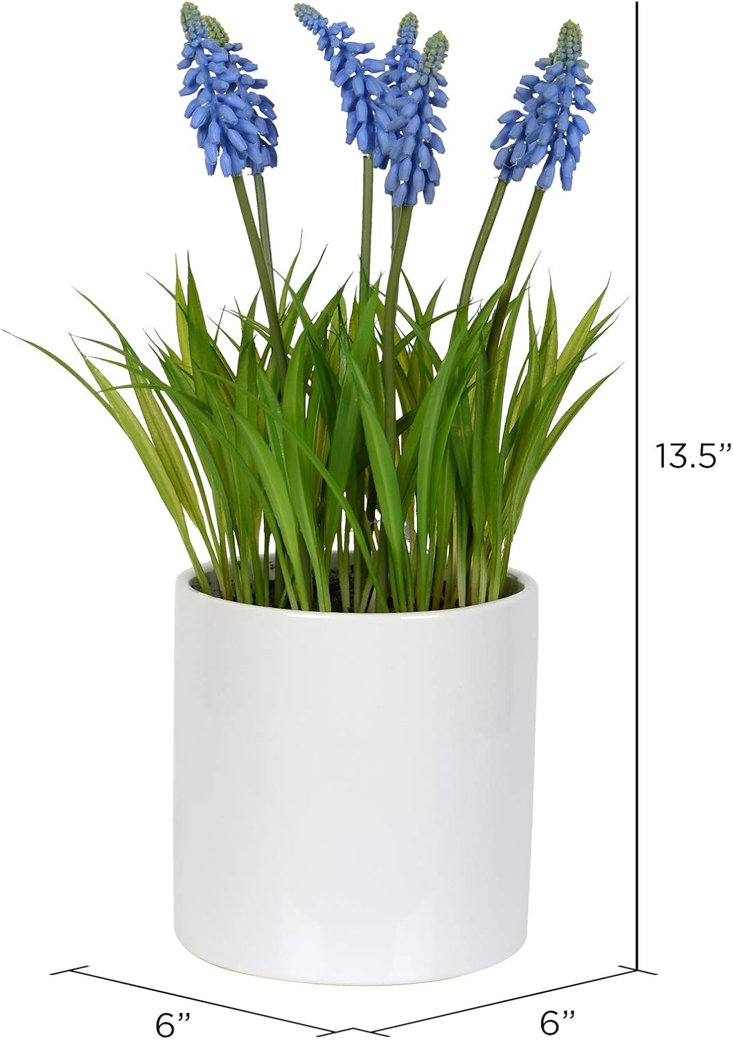 Vickerman Everyday 13.5" Indoor Artificial Purple Hyacinth Flower - Decorative Ceramic Pot - Decorative and Durable Plastic Arrangement - Maintenance Free