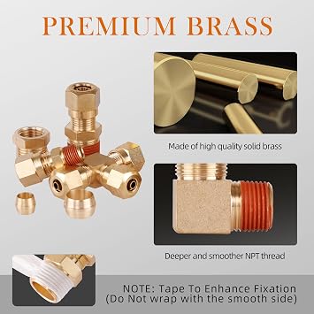 119PCS DOT Brass Compression Quick Connect Air Line Fittings Kit