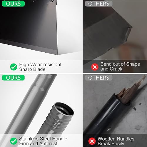 Miniatura 4 de Walensee Pala plana, pala de nieve, raspador de hielo, picadora de hielo de nieve de 54 pulgadas para pasarela, herramienta de eliminación de hielo