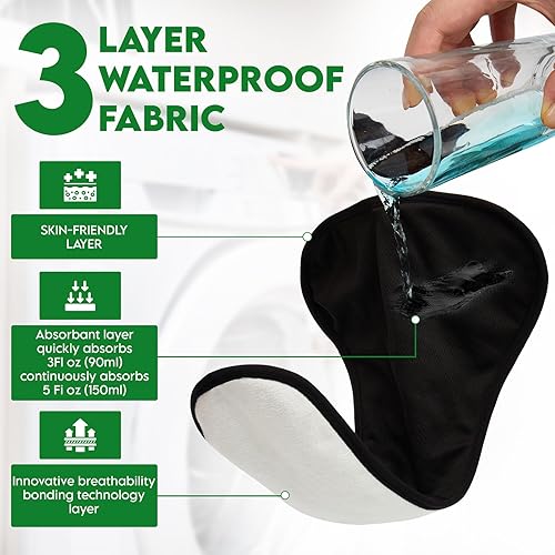 Miniatura 3 de Fundas de pañales para adultos, impermeables, pantalones de plástico para incontinencia ajustables con forro absorbente, ropa interior de goma