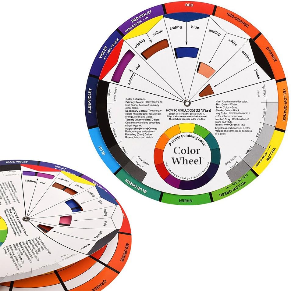 Large Colour Paint Mixing Guide Artist Chart - 23.5cm