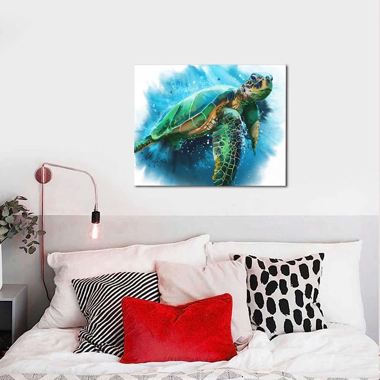 Amazon.co.jp: アートパネル ポスター 絵画 ウミガメ 水彩画 動物 亀柄 