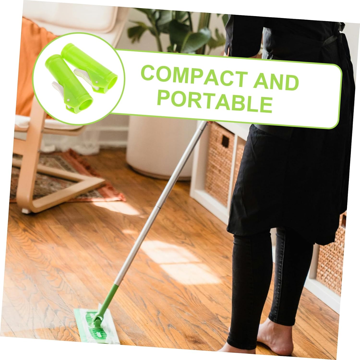 Detachable Mop Clip Set 2pcs Replacement Clamp for Household Cleaning Adjustable Mop Handle Accessories Compatible