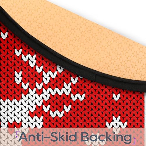 Miniatura 4 de Happy New Year Red Reindeer Round Area Rug 3ft Machine Washable Circular Rugs for Dining Room Table Bedroom Playroom Throw Rugs for Dog Living Room