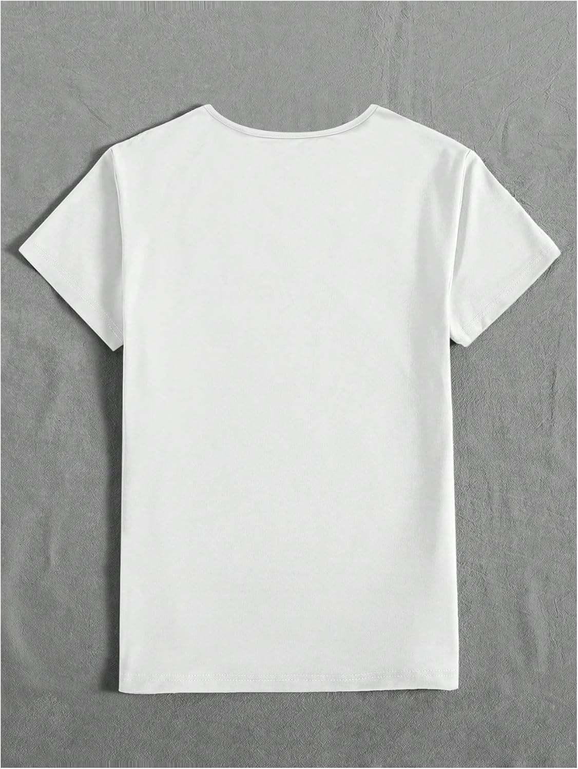 SweatyRocks Women's Vintage Letter Print Graphic Tees V Neck Short Sleeve Summer Casual T Shirts - Image 3