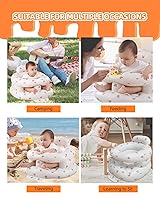 Vista 6 de Asiento de bebé inflable mejorado con bandeja para bebés de 3 a 36 meses, asiento de bumbo con bomba de aire integrada con bandeja, silla de bebé