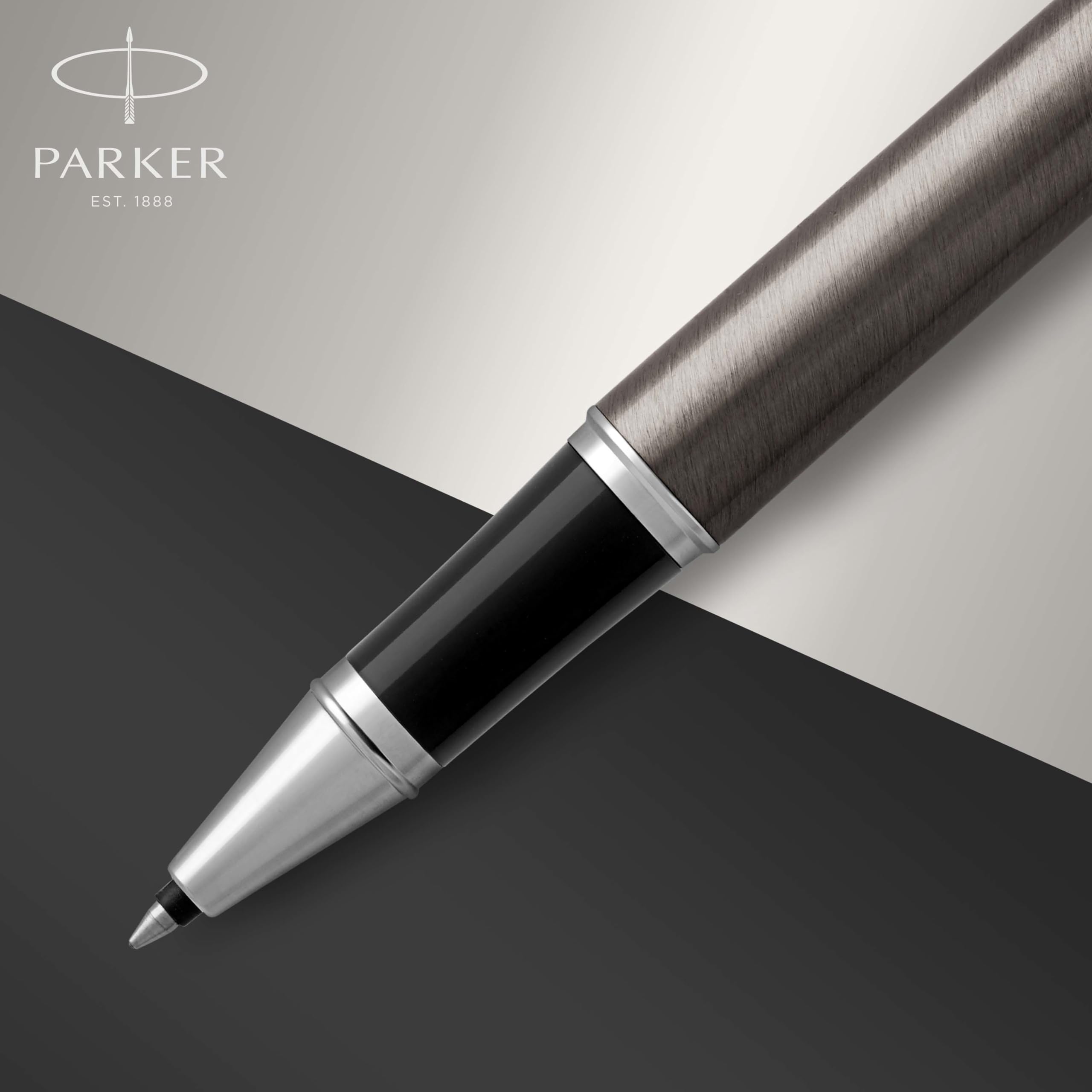 Parker IM roller, espresso scuro, punta fine, nero, confezione regalo, 1 pezzo (confezione da 1)