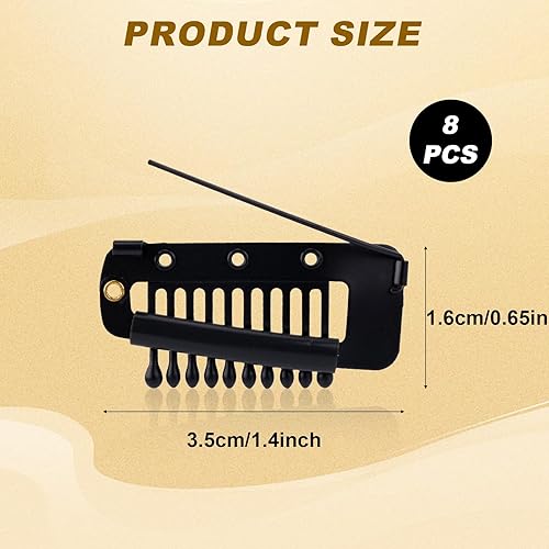 Miniatura 2 de 8 piezas de clip con pasador de seguridad, clip de seguridad, extensiones de cabello con clip para sujetar la peluca sin coser, clips de agarre