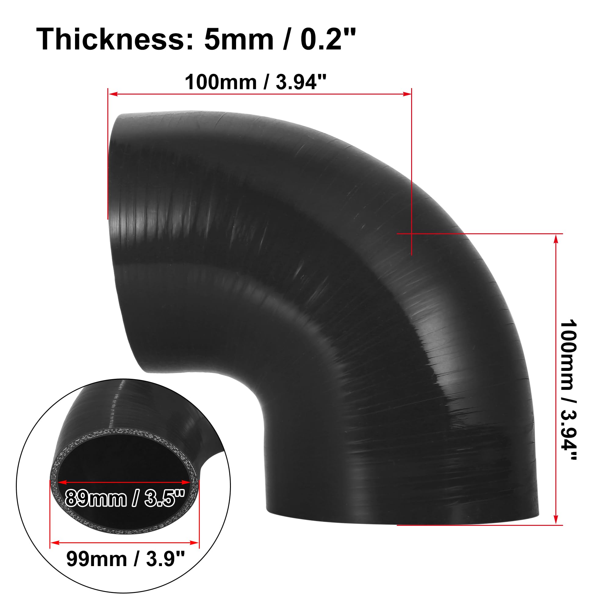 Tuyau De Silicone Pour Aspiration Auto - 3mm Intérieur, 170cm - Résiste à 220°C - Noir