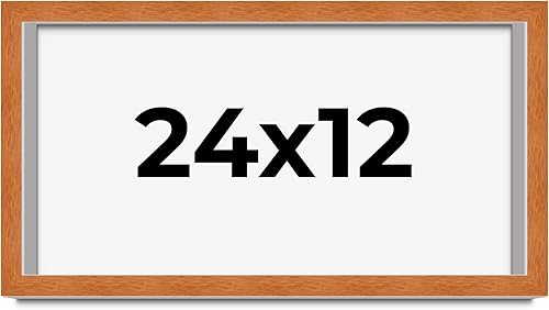 Miniatura 305 de Marco marrón de 18 x 24 pulgadas, marco de madera maciza de nuez de miel, ancho de moldeo de 0.875 pulgadas, profundidad de rabo de 0.875 pulgadas