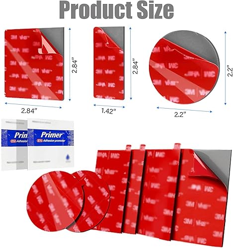 Miniatura 6 de Almohadillas adhesivas adhesivas para soporte magnético de teléfono de automóvil, 8 piezas de cinta circular de 2.2 pulgadas, resistente al calor,