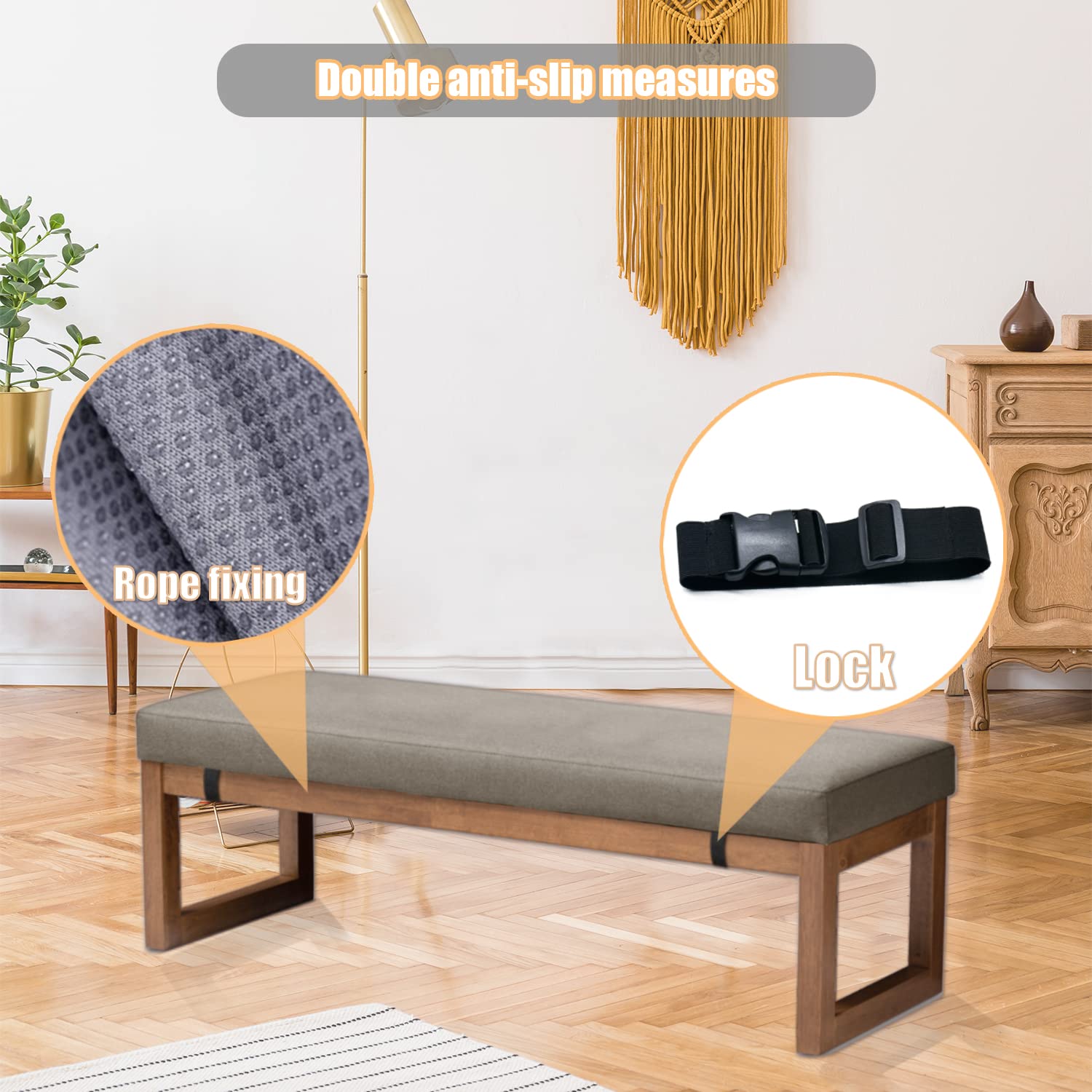Kimgull Cuscino per panca finestra di baia Pads Giardino Antiscivolo Divano Sedile Stuoia per Altalena (80X30X5CM Grigio scuro blu)