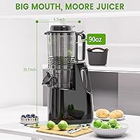 Vista 4 de Cold Press Juicer, 6.5" Wide Feed Chute Juice Extractor Machine with Handle, High Juice Yield, 350W Professional Slow Masticating Juicer for Whole
