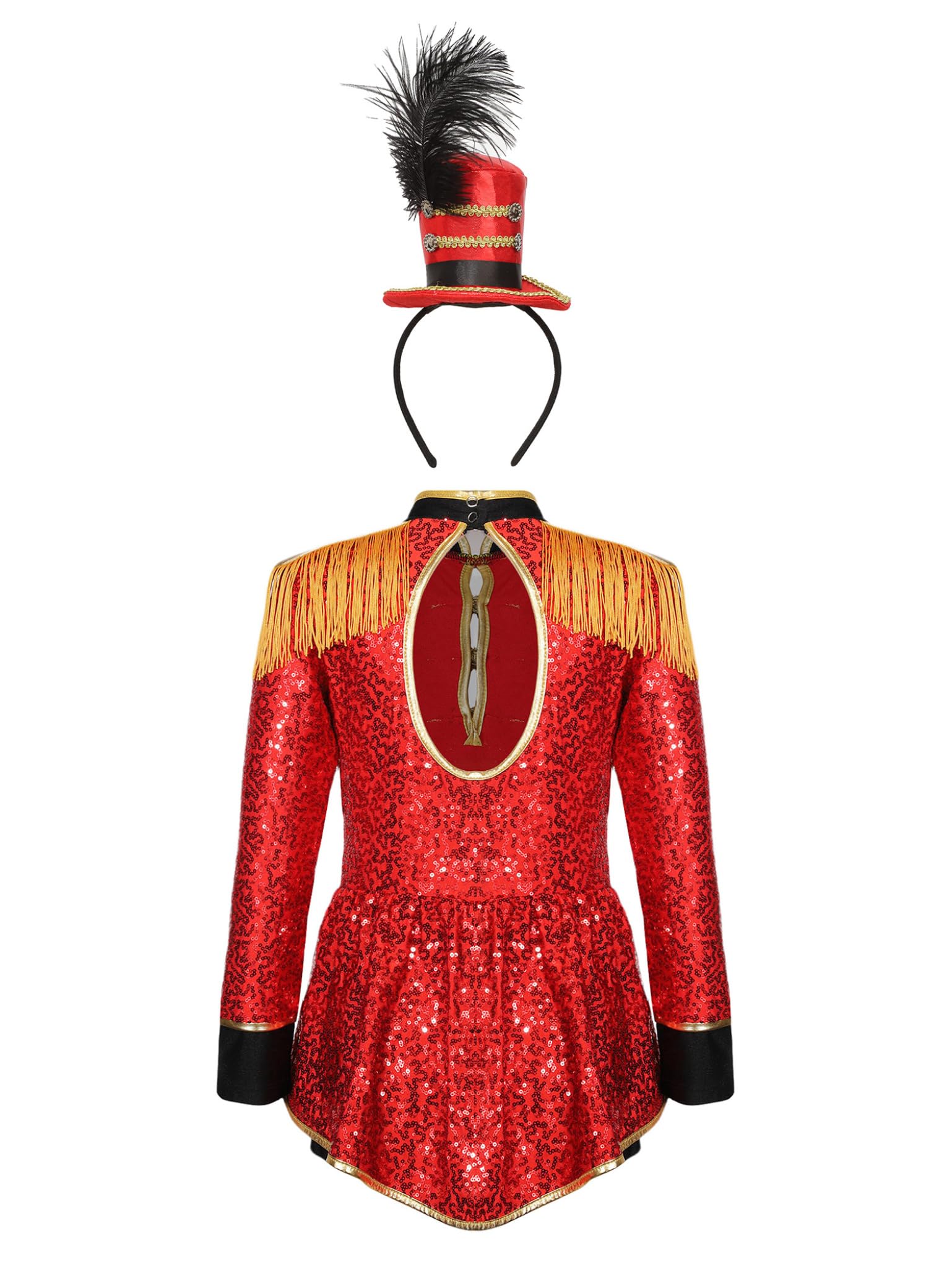 Disfraz de director de circo para niña, uniforme con diadema brillante, manga larga, vestido de baile, Halloween, Navidad, carnaval, espectáculo