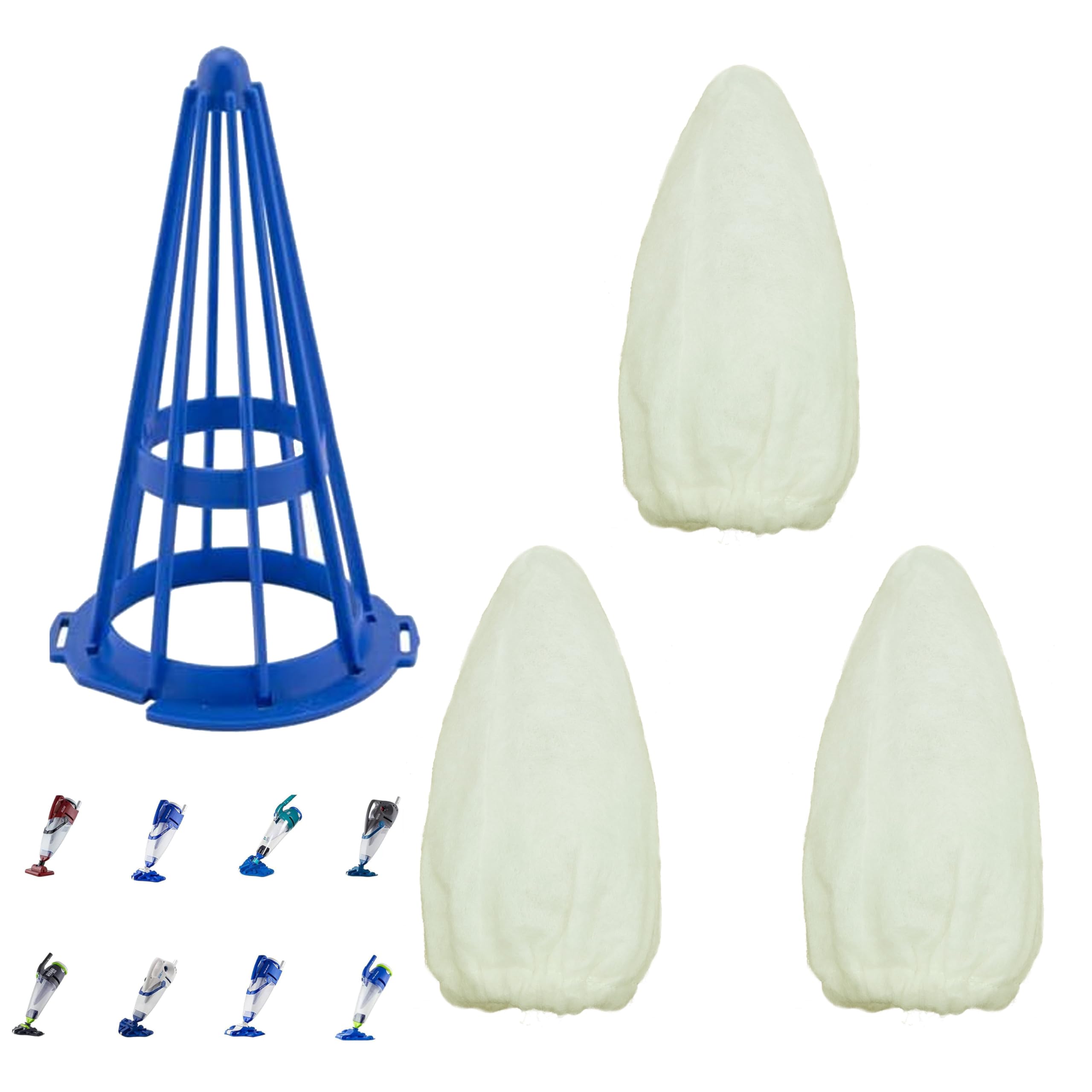 Filtre d'aspirateur en coton Pool Blaster Centennial P22X021 bague conique bleue