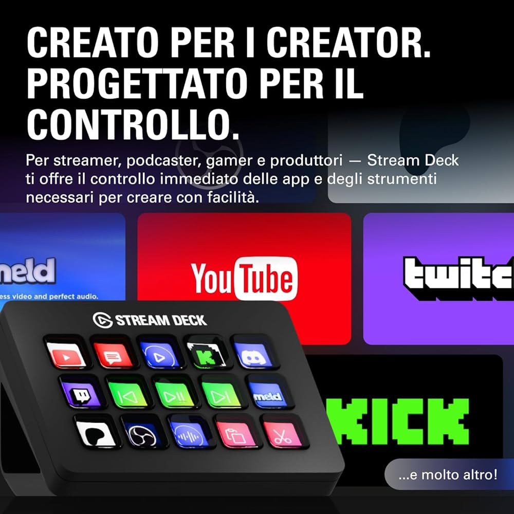 Elgato Stream Deck MK.2 – Controller da studio, 15 tasti macro