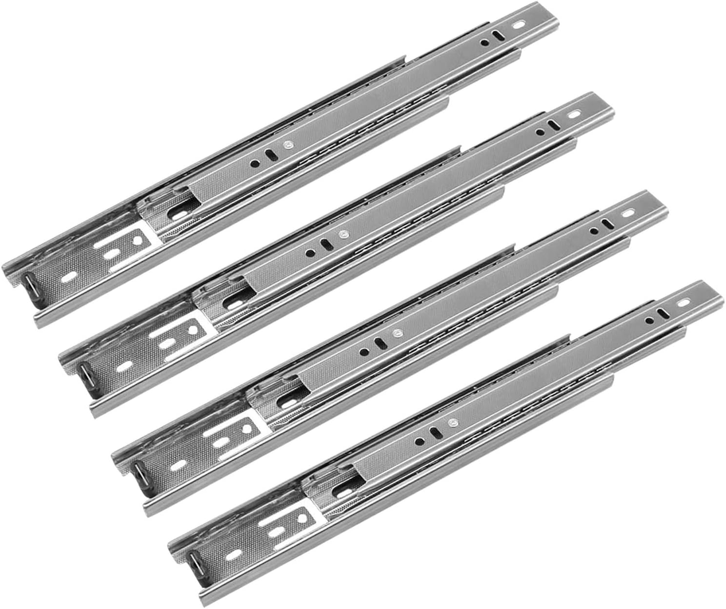 Drawer Slides BESUNTEK 2 Pair 10 inch Full Extension 3 Section Ball