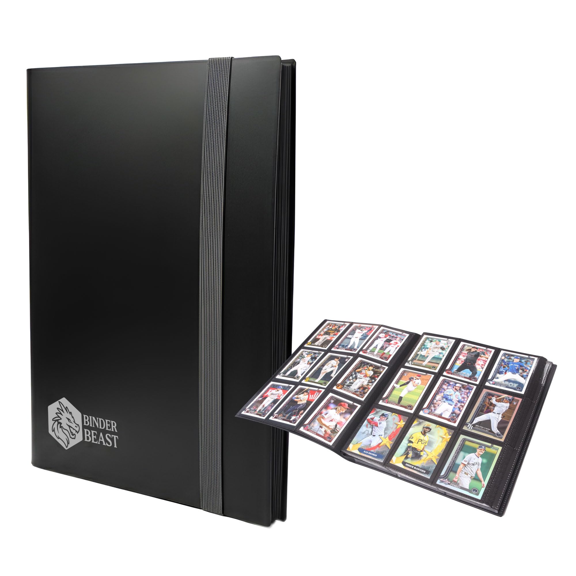 Binder Beast 9 Pocket Card Binder – 360 Pockets Side Loading Trading Card Holder Album for TCG, Football, Baseball and Sports Cards, Compatible with Pokemon Cards, Black