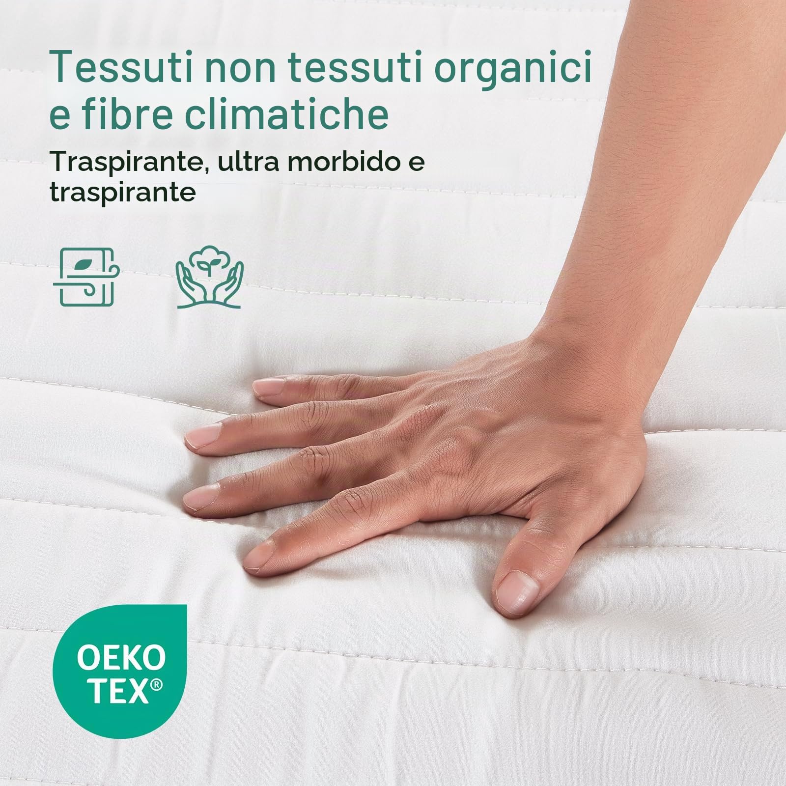 Novilla Materasso 160 x 200 cm, 7 zone, in schiuma fredda a 7 zone, grado di durezza H3, certificato Öko-Tex, materasso arrotolabile traspirante con rivestimento in tessuto rimovibile, altezza 18 cm