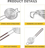 Vista 6 de NileHome Separador de huevos, separador de yema de huevo, blanco, acero inoxidable, filtro de tamizado de yema de huevo, herramienta de cocina