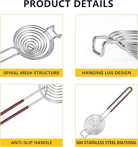 Miniatura 6 de NileHome Separador de huevos, separador de yema de huevo, blanco, acero inoxidable, filtro de tamizado de yema de huevo, herramienta de cocina para