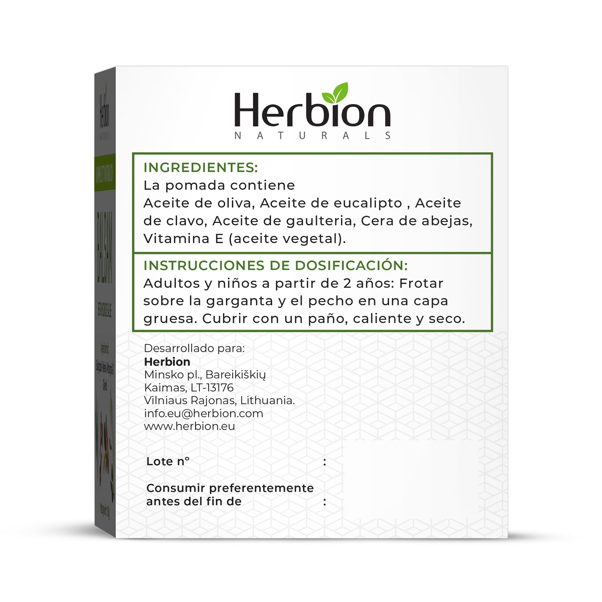 Herbion Naturals Chest Rub, ungüento calmante natural, alivia la congestión del pecho, reduce los dolores musculares, adultos y niños de 2 años y más, 3.53 Oz