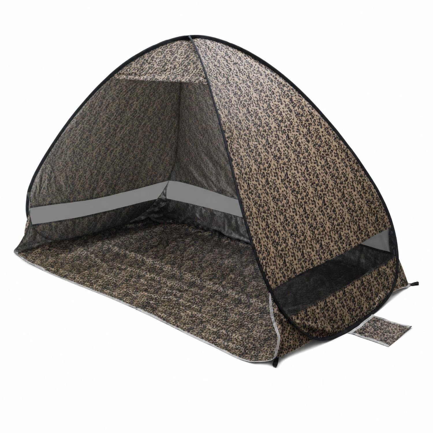 Automatic Dome Beach Tent Ventilated Spring up Beach Shelter Instant Setup Sun Shade Tent Breathable for Families, Camping, Leopard-image-23
