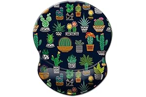 Cute Cactus Mouse Pad with Ergonomic Gel Wrist Rest for Comfort
