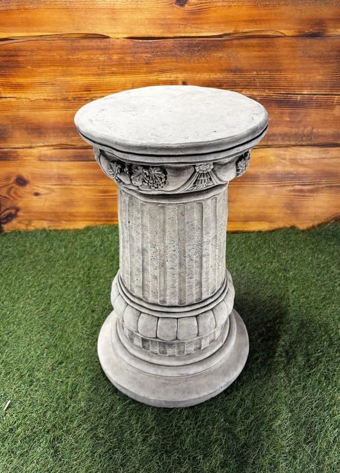 STONE GARDEN LARGE ROUND SOLID HEAVY PLINTH COLUMN PEDESTAL ORNAMENT