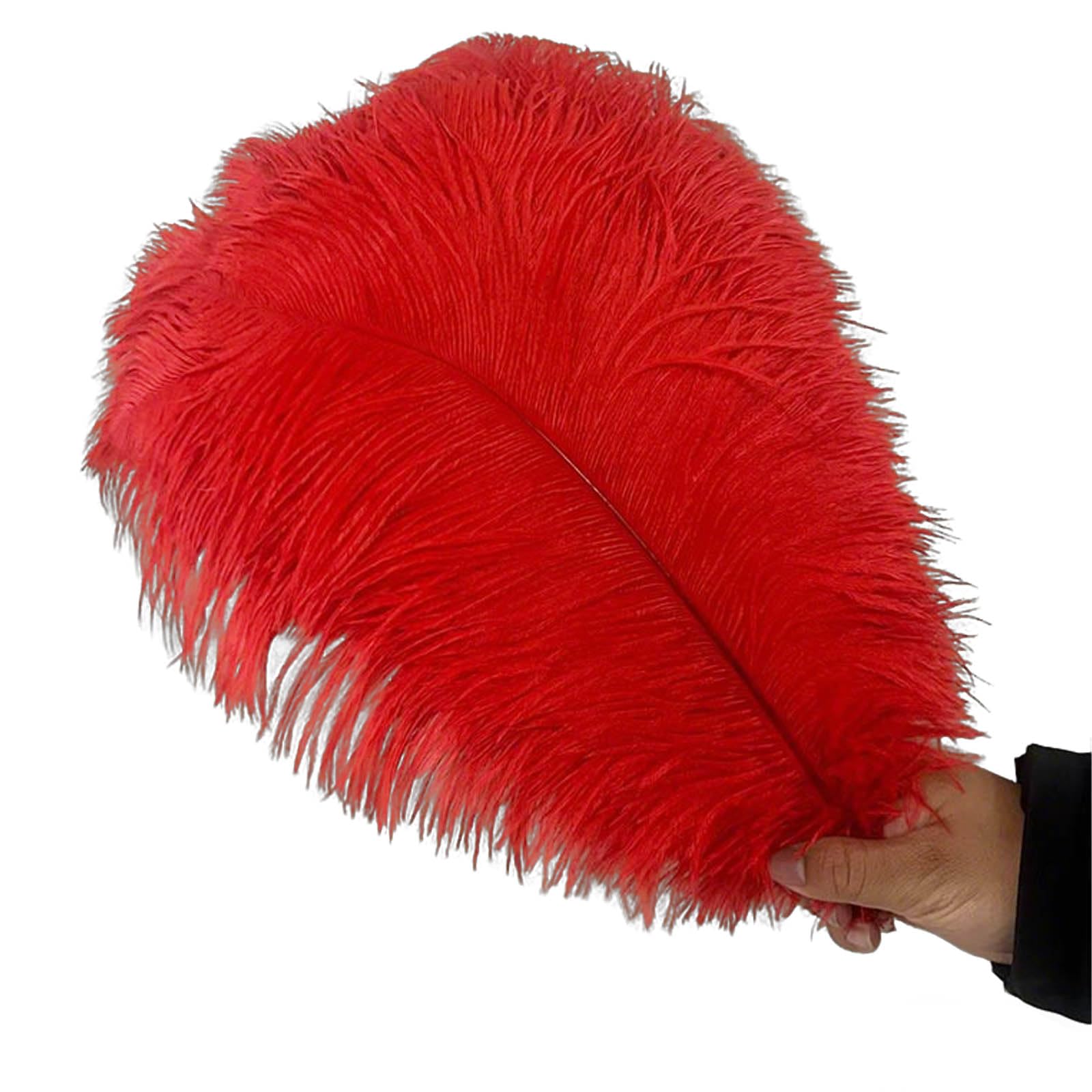 5 plumas de avestruz rojas, plumas decorativas para manualidades, plumas naturales, grandes, para Navidad, bodas, fiestas, fiestas, carnaval, casa, decoración de mesa, bricolaje (30-35 cm)