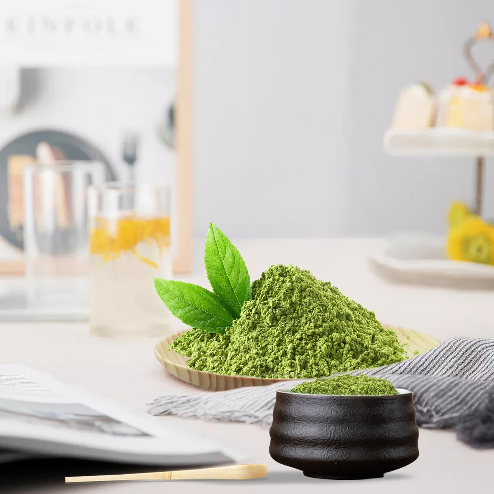 Set Da 4 Pezzi Per Tè Matcha, Frusta, Paletta, Ciotola In Ceramica Per Matcha, Strumenti Tradizionali Per La Preparazione Del Tè Fatti A Mano, Set Di Strumenti Per Il Tè Giapponese
