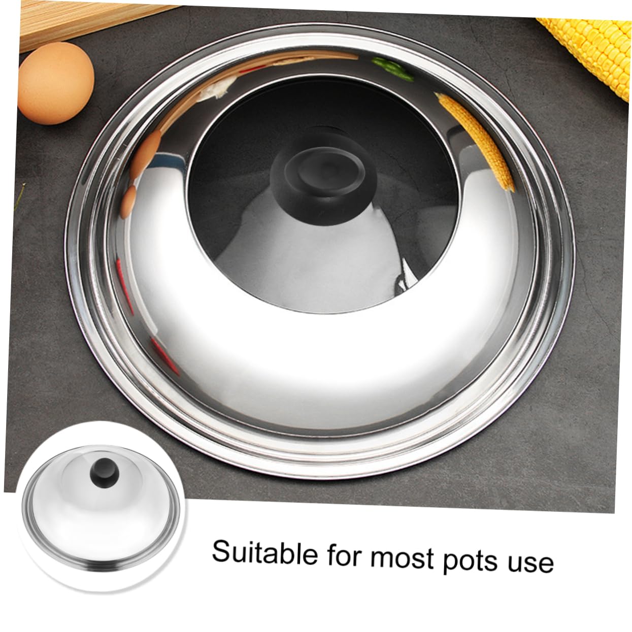 Coperchio Wok 34cm in Acciaio Inox Vista per Cottura