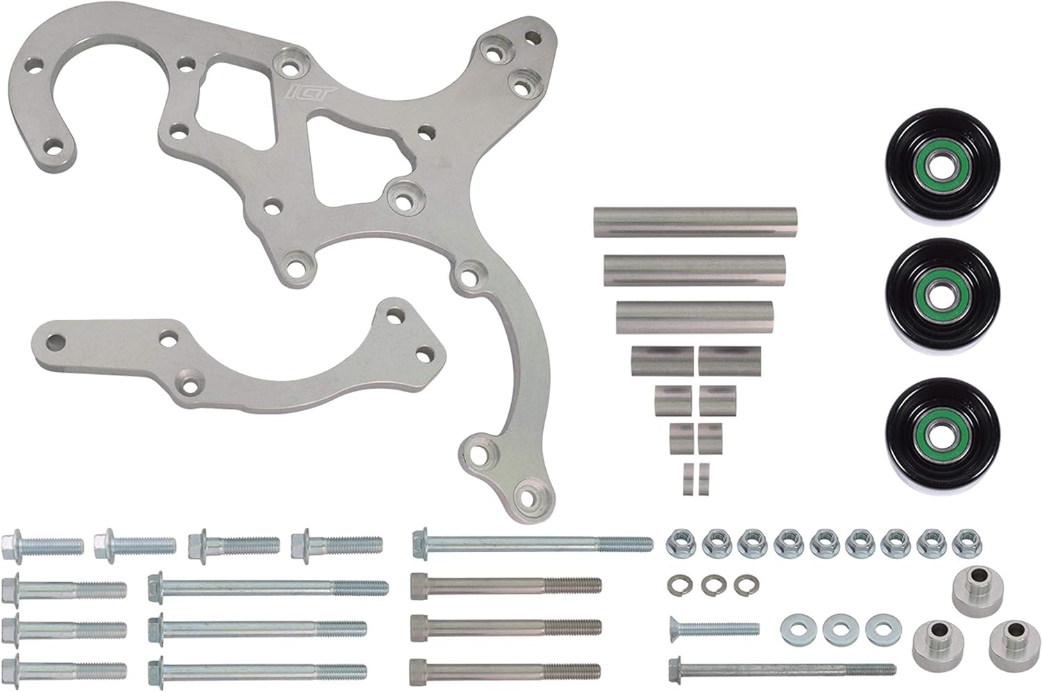 Swap Kit for C10 Truck: Saginaw Power Steering & R4 A/C Compressor Brackets by ICT Billet