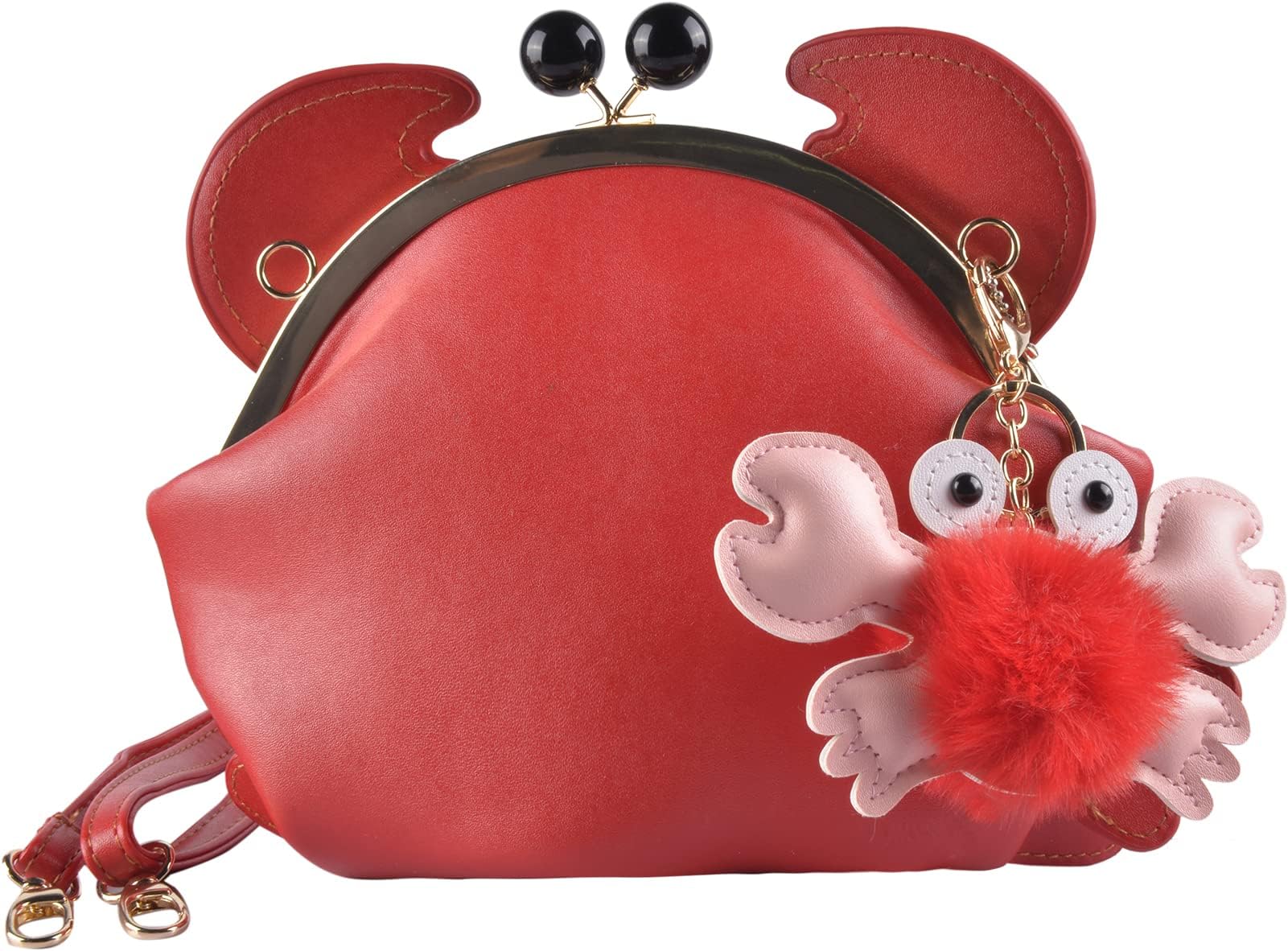 Crab Handbag Crayfish Shells Crossbody Bag Novelty Animal Shaped Purse Detachable Shoulder Bag for Women Girl