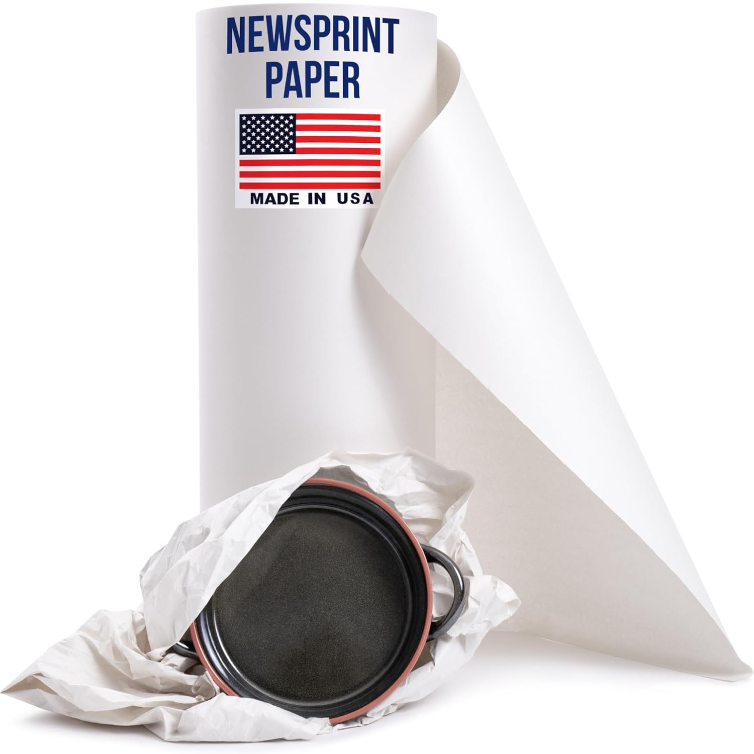 Large 24" x 1440' Newsprint Paper Roll - Extra 26 lbs Thick - Money Saving Equivalent to 1000pc 18"x17" Newsprint Sheets - for Wrapping, Shipping, Moving, and Void Filling