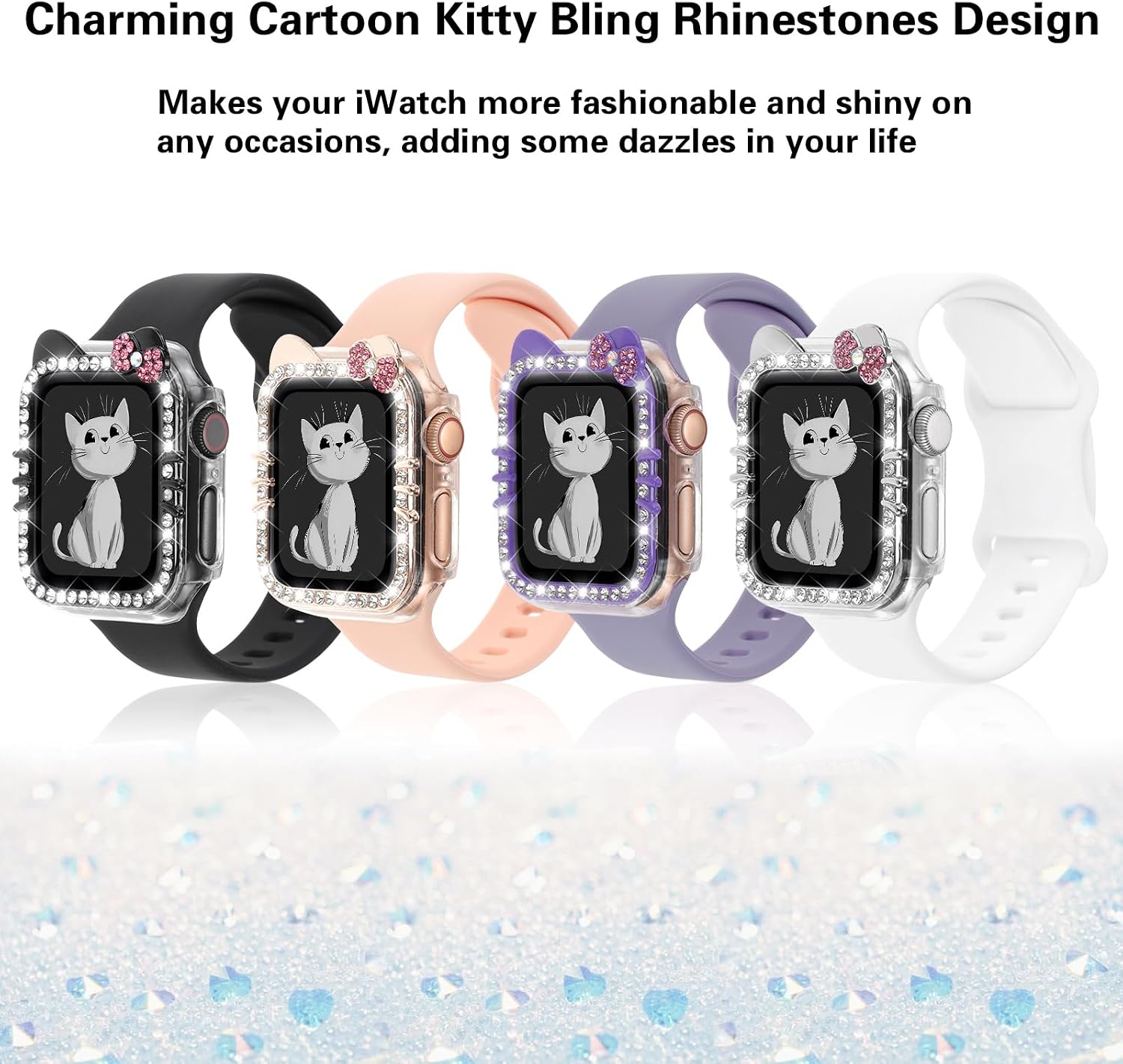 Cartoon Cat Case Compatible with Apple Watch Cover for iWatch Women image 5