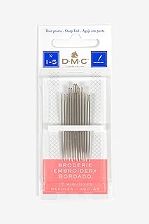 DMC - Sticknadeln - mit spitzem Ende, ideal für das Besticken fast aller Stoffarten | 12 Stück