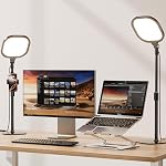 LitONES Lumières de conférence vidéo de bureau pour les réunions de Zoom,Luminaire de bureau informatique avec support de téléphone,Lampe de bureau variable pour le bureau à domicile,Lumière vidéo pour filmer,Enregistrement, Appels vidéo,Webcam