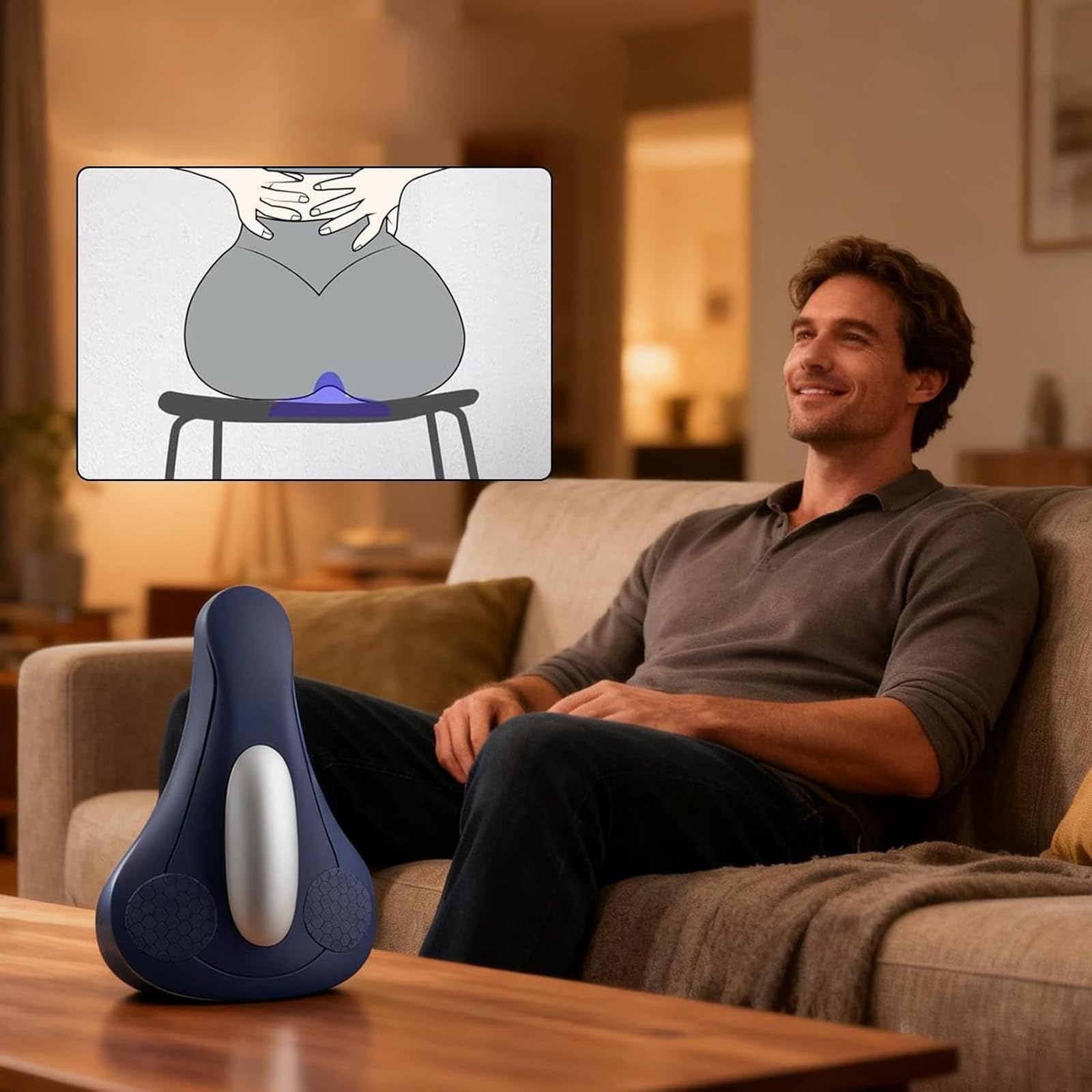 Entrenador Muscular de Suelo Pélvico para Hombres,Masajeador de Ejercicios del Suelo Pélvico para Hombres,Ejercitador de Suelo Pélvico,Entrenador de Suelo Pélvico,para Fitness Yoga Gimnasio Hogar