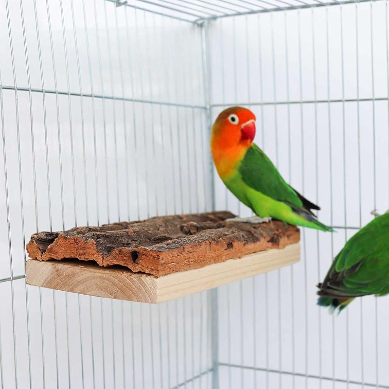 Poleiro Plataforma de Cortiça Natural para Aves Dnoifne – 20 x 10 x 3,5 cm