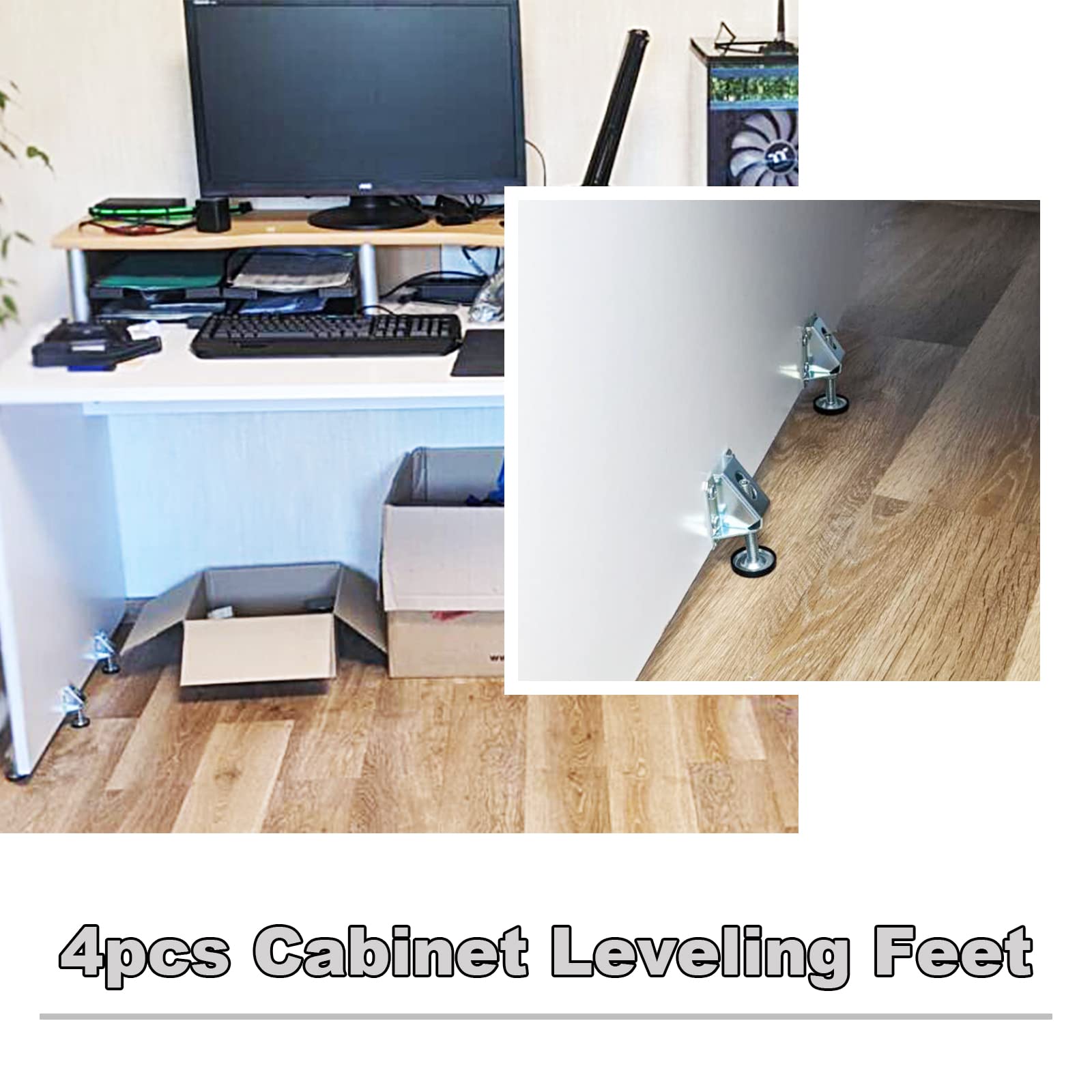 4 Stück M10 Schwerlast Einstellbar Nivellierer, MöBel Leveler, Einstellbare FüßE Set, MöBel NivellierfüßE GewindefüßE, FüR Tisch, Regale, Schrank, Werkbank