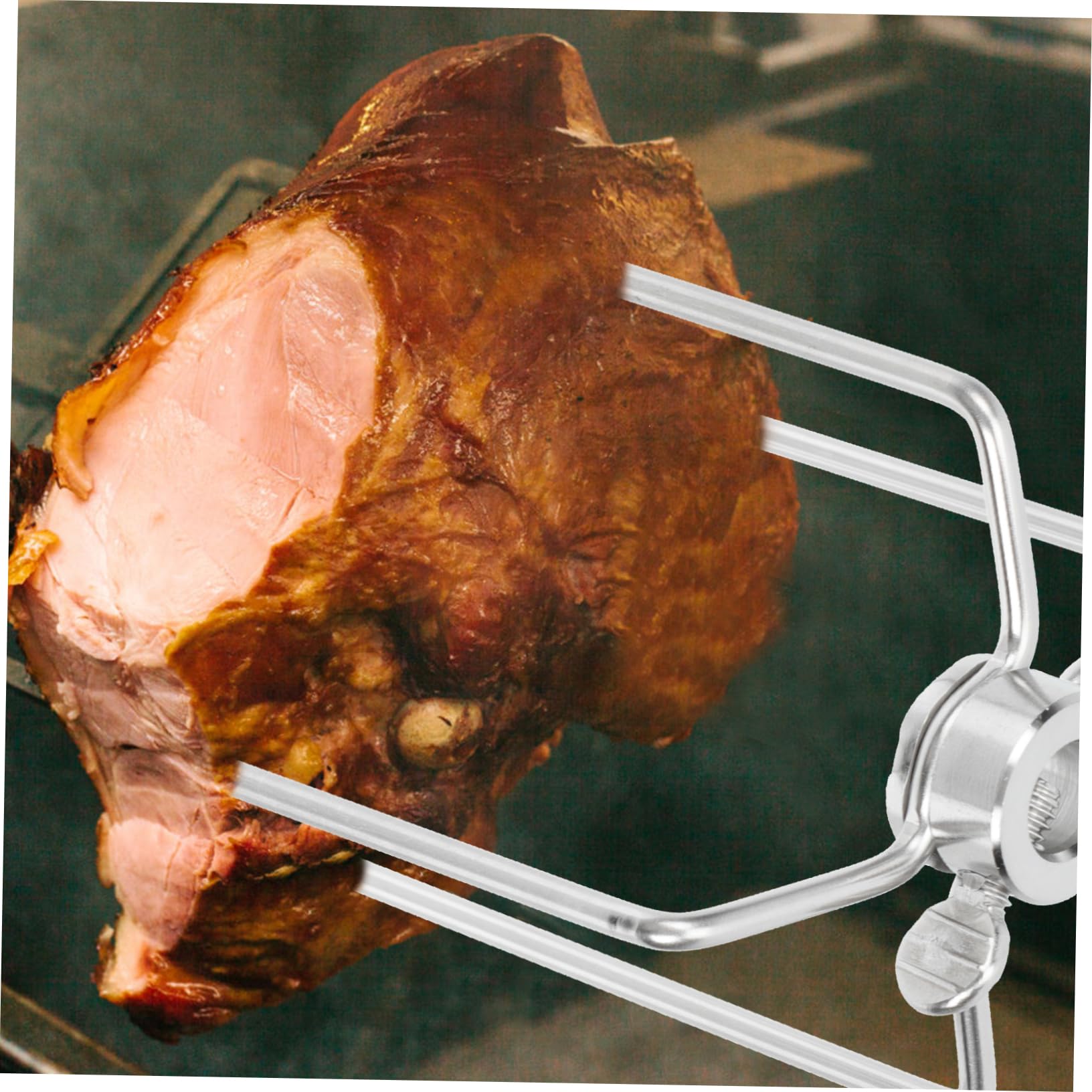 2 Stück Professionelle Edelstahl Grillgabeln für Brathähnchen mit Verdicktem Material und Praktischer Anwendung für Elektrische Drehspieße Beim Grillen