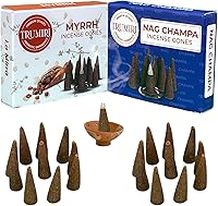 Vista 229 de TRUMIRI Incense Cones - Combo Pack of 20 Cone Incense - 10 Nag Champa + 10 Palo Santo - Insence Cones - Incense Cones Scented - Cone Incense Scents