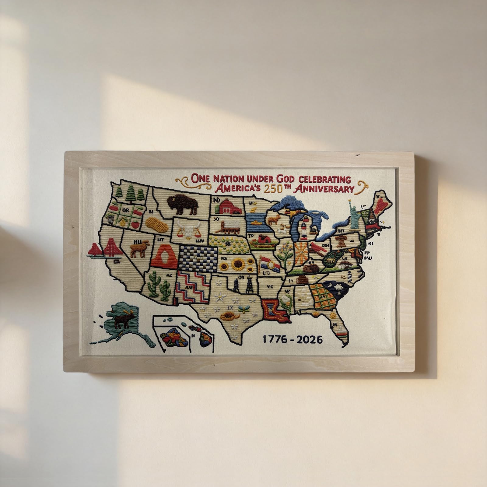 Mapa USA Zestaw do haftowania według numerów dla początkujących Patriota Zestaw do haftu krzyżykowego Pamiątkowy prezent dla rzemieślników