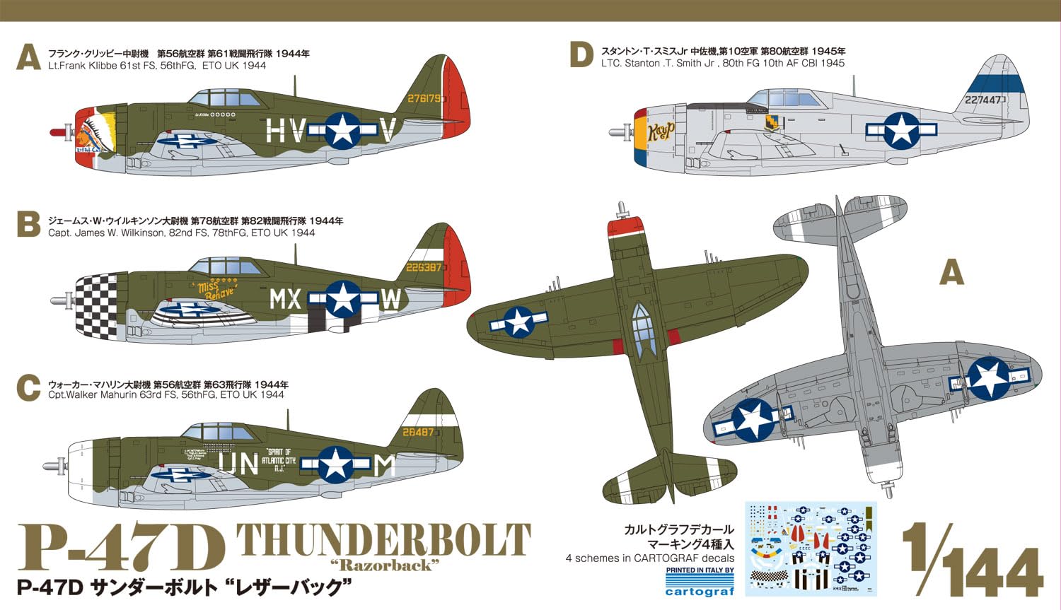 Amazon | プラッツ(PLATZ) 1/144 アメリカ戦闘機 P-47D サンダーボルト