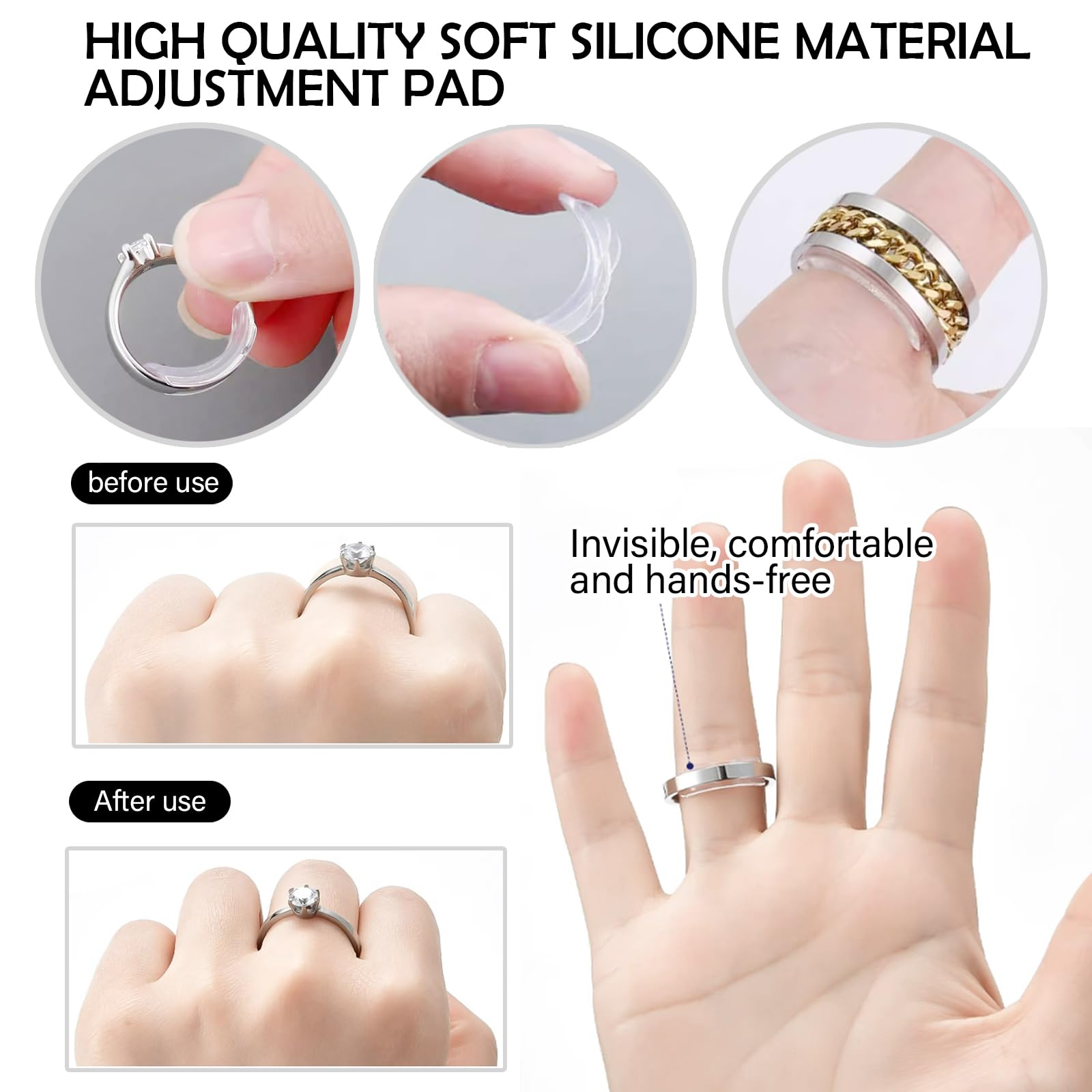 Adaptador Anillos Invisible 47 Piezas De Ajustador De Tamau00f1o