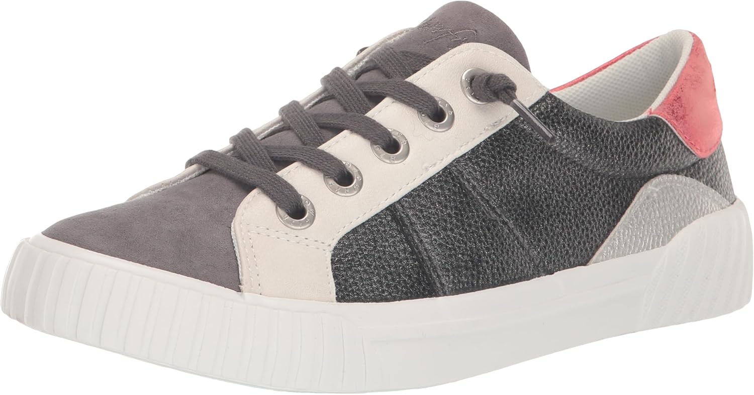 Blowfish Malibu Women's Wave-B Sneaker, GunmetTumb/DkGyMicFib/RedRefle, 8