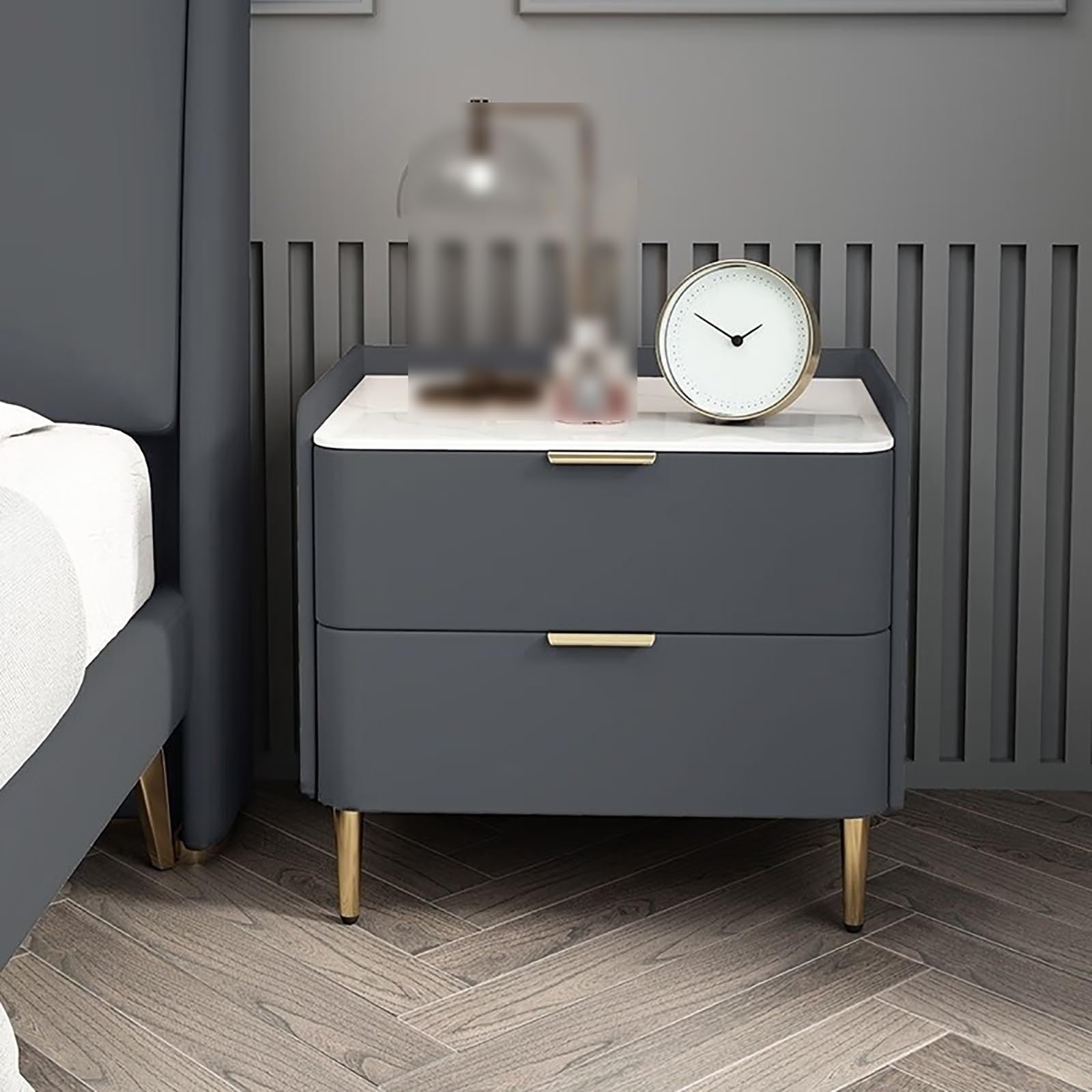 MTSYXYM Furniture Storage Cabinet,Double Drawer Nightstand,2 drawer nightstand,with Tapered Legs,for Small Spaces Bedroom,Bedroom Bedside Living Room Bedroom Furniture.(Size:35x40x48cm,Color:Style13)